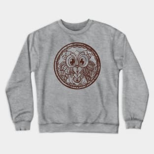 Owl Mandala Brown Crewneck Sweatshirt